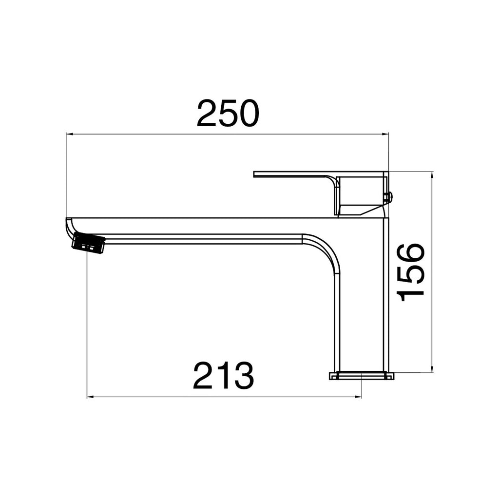 Miscelatore lavabo prolungato serie Nix in ottone cromato