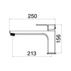 Miscelatore lavabo prolungato serie Nix in ottone cromato