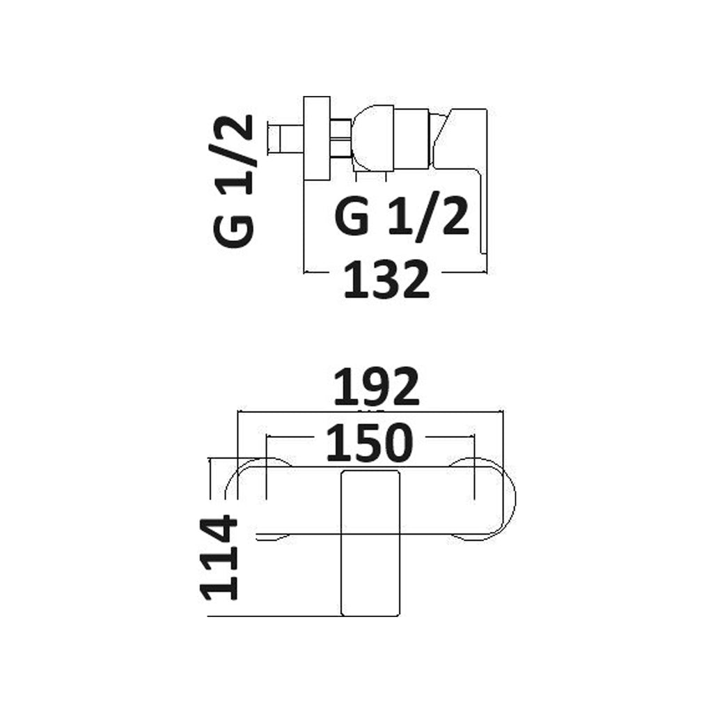 Miscelatore esterno doccia Nix in ottone cromato
