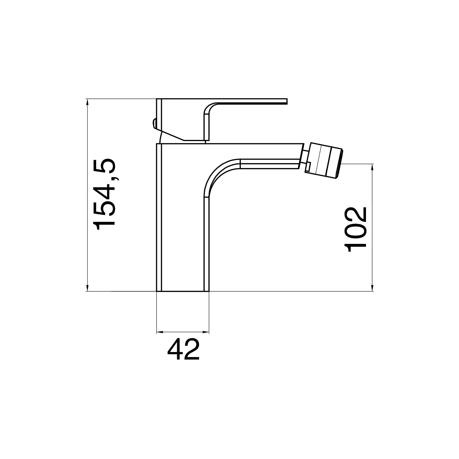 Coppia di miscelatori per lavabo incasso e bidet serie Nix in ottone cromato