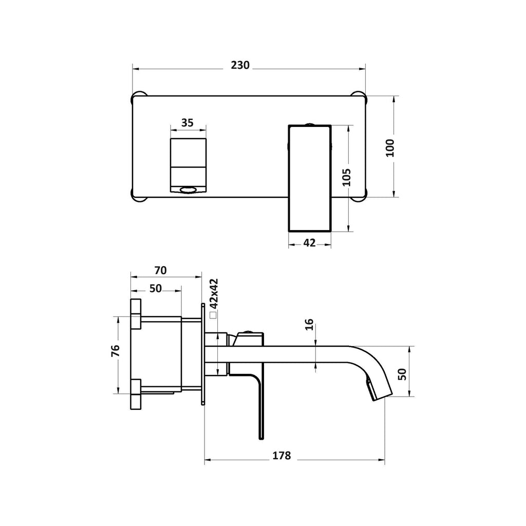 Coppia di miscelatori per lavabo incasso e bidet serie Nix in ottone cromato