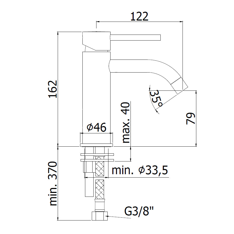 Miscelatore lavabo Paffoni Light Exclusive Edition in ottone rifinito nero opaco