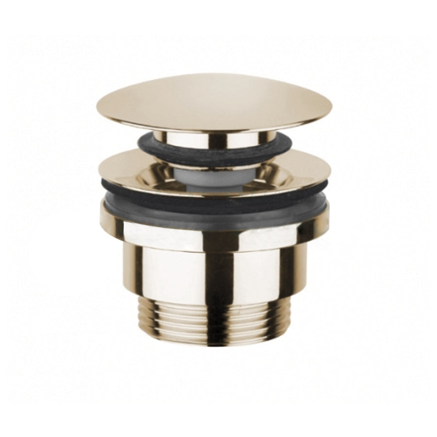 Piletta click clack per lavabi con troppo pieno Paffoni Light Exclusive Edition versione White Gold
