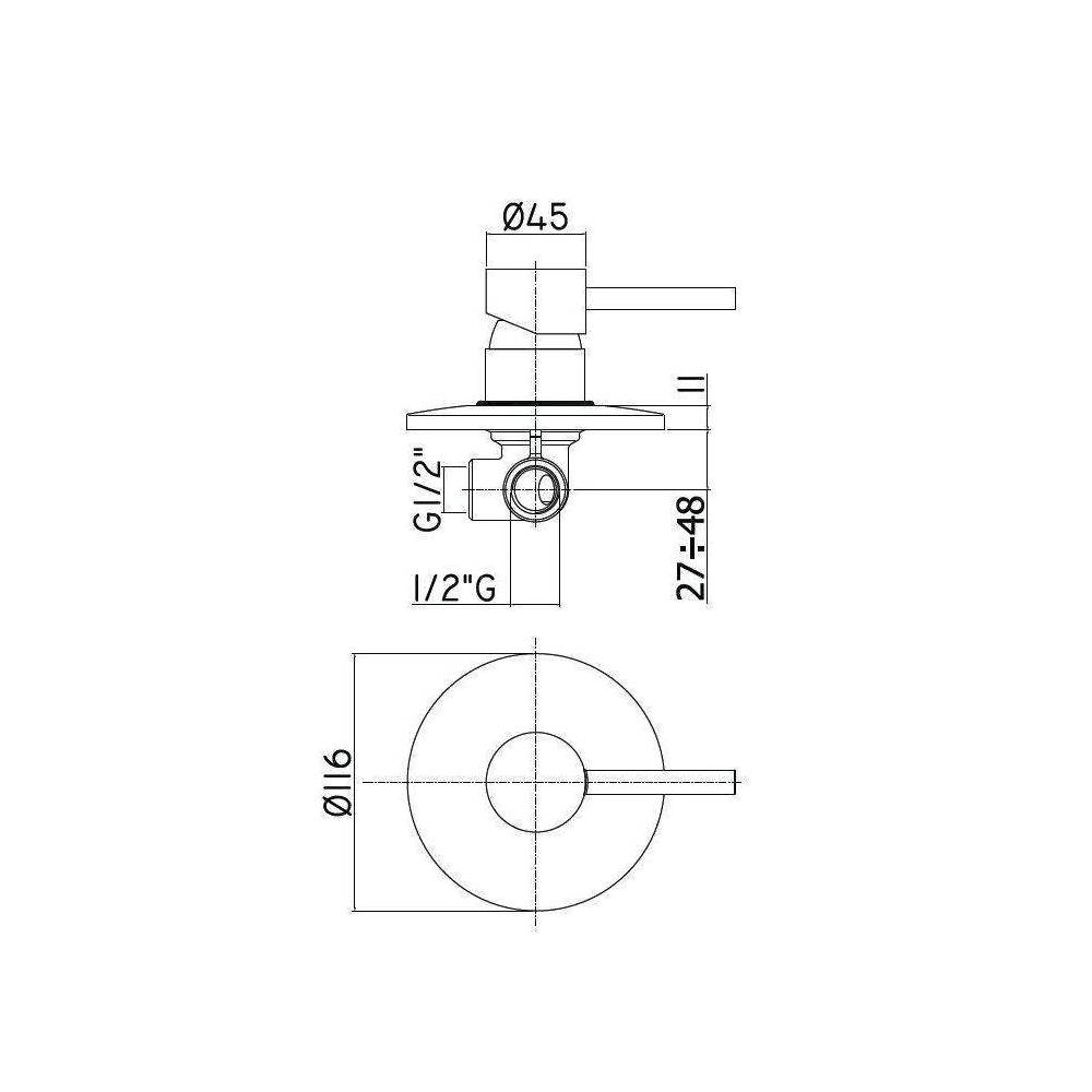 Set soffione doccia tondo diametro 230 mm con braccio doccia 30cm e miscelatore incasso Cromo Paffoni