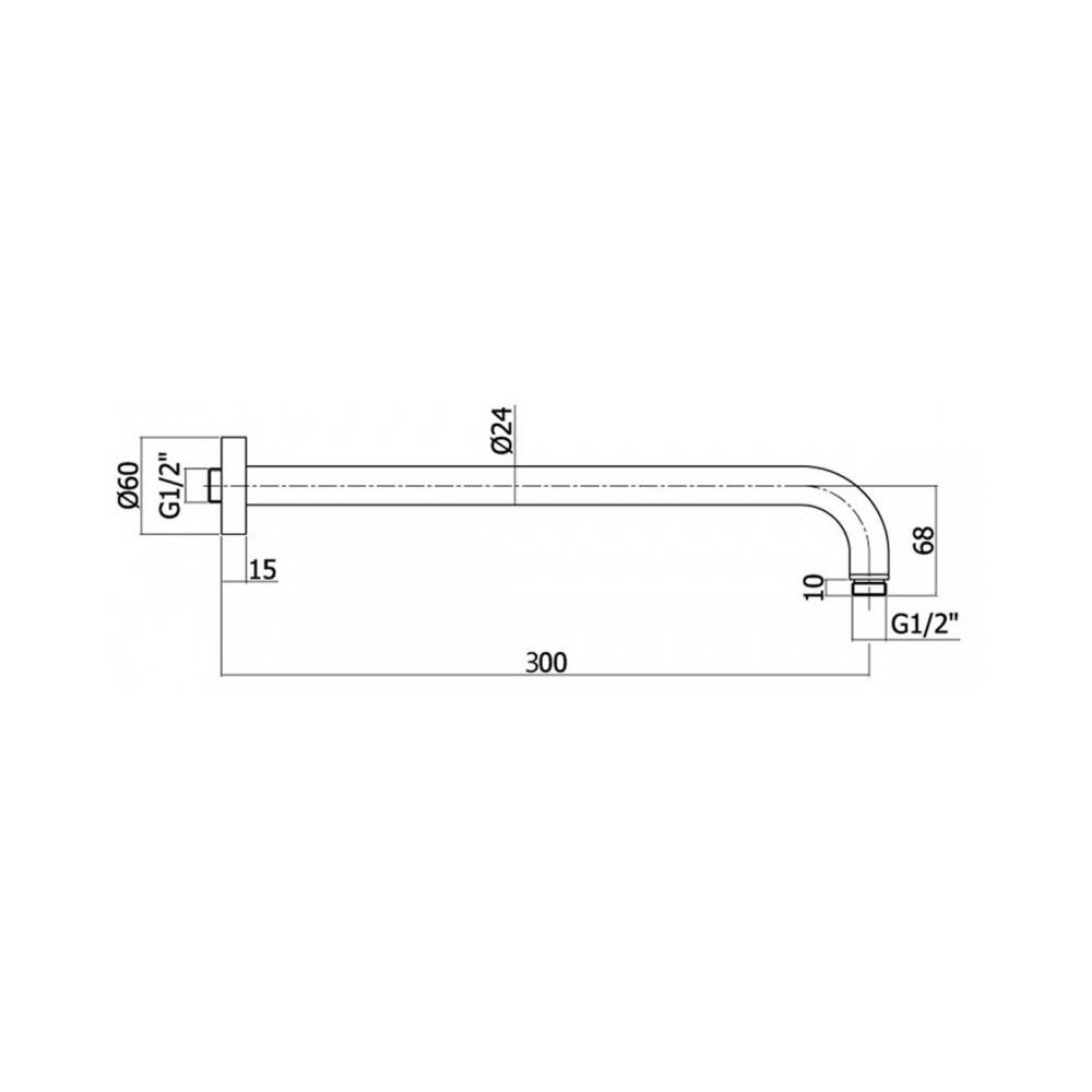 Set soffione doccia tondo diametro 230 mm con braccio doccia 30cm e miscelatore incasso Cromo Paffoni