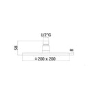 Set doccia con soffione e braccio e kit doccia quadrato duplex con miscelatore termostatico con poastra rettangolare Cromo Paffoni