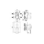 Set soffione doccia quadrato e braccio doccia quadrato con miscelatore incasso Level e set duplex doccia Cromo Paffoni