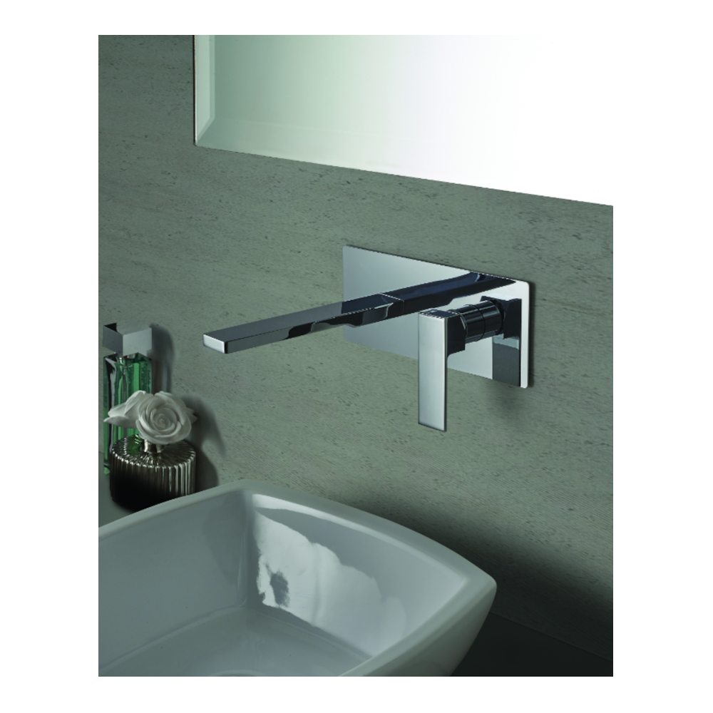 Miscelatore lavabo incasso Paffoni Elle con piastra in acciaio inox