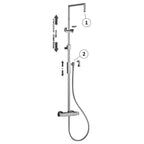 Supporto Regolabile per colonna doccia Paffoni con miscelatore  Termostatico LEQ269CR completo di flessibile PVC argento da 150 cm