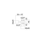 Supporto a muro QUADRO Paffoni per colonne doccia senza miscelatore ART ZCOL840CR