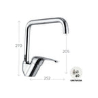 Miscelatore lavello a canna alta modello Epic Rubinetterie Mariani in ottone cromato