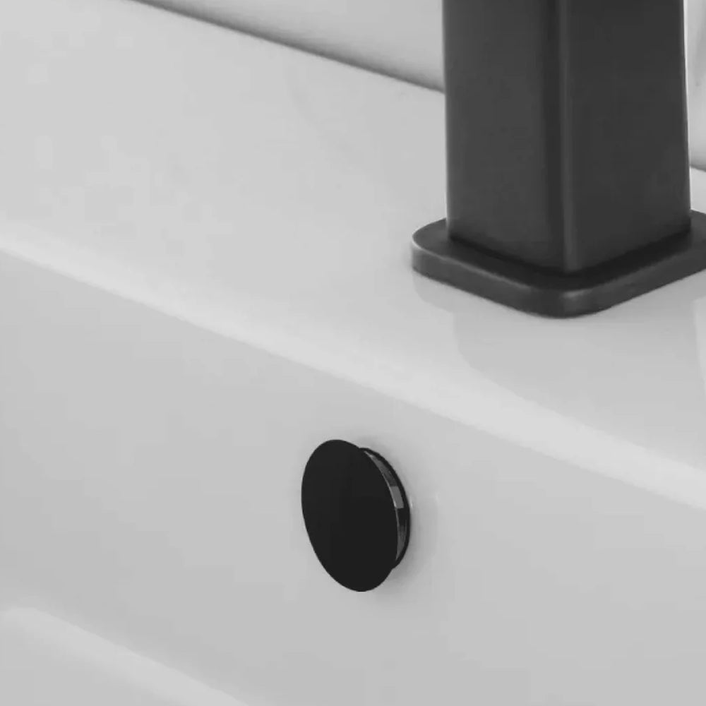 Ghiera troppopieno Rubiflux in ottone per lavabi e bidet foro diametro 24 0 28 mm - Nero Opaco