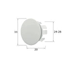 Ghiera troppopieno Rubiflux in ottone per lavabi e bidet foro diametro 24 0 28 mm - Bianco