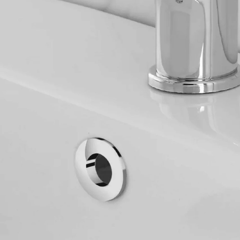Ghiera forata troppopieno Rubiflux in ottone per lavabi e bidet foro diametro 24 0 28 mm - Cromo
