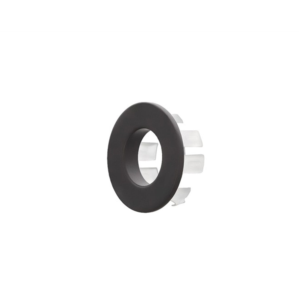 Ghiera forata troppopieno Rubiflux in ottone per lavabi e bidet foro diametro 24 0 28 mm - Nero Opaco
