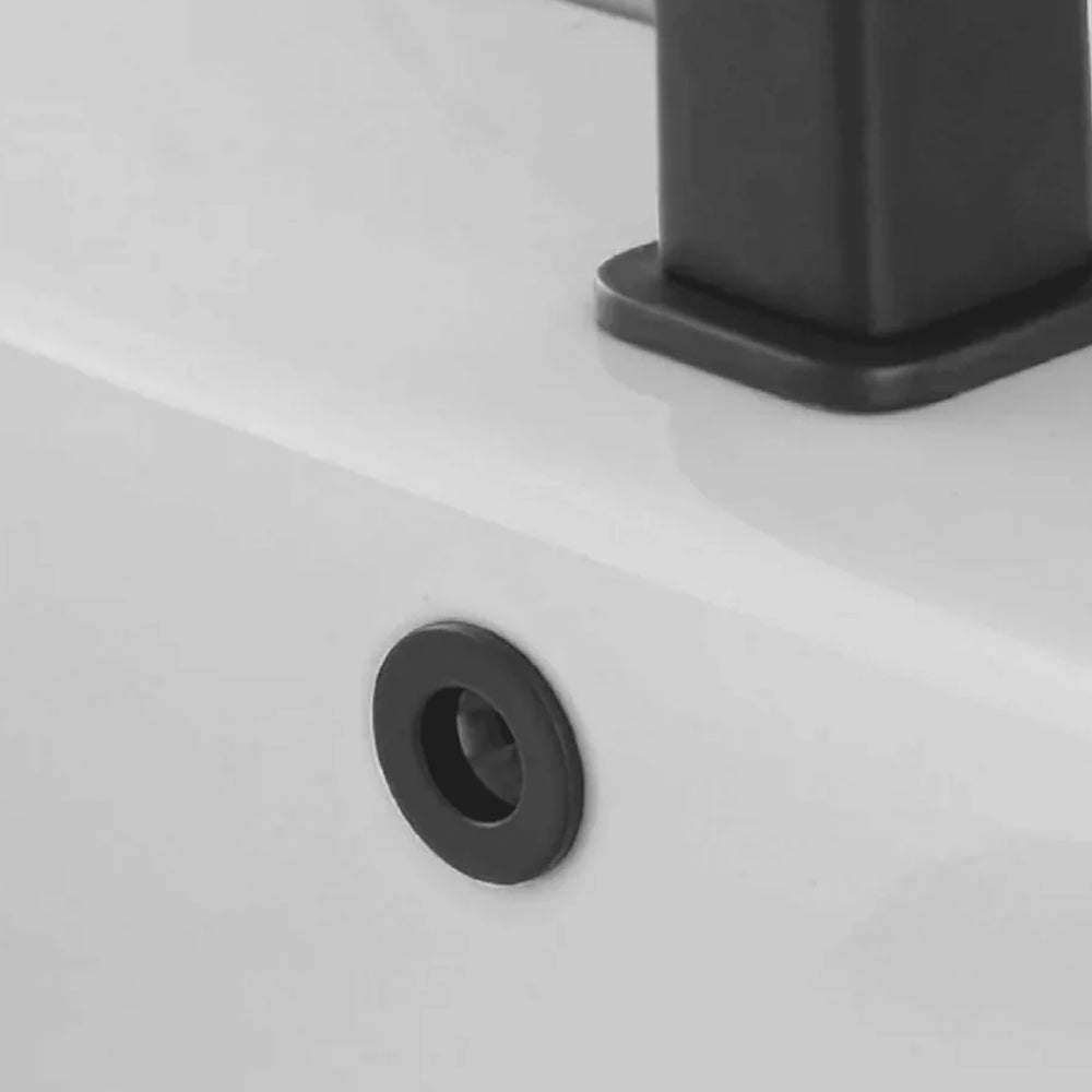 Ghiera forata troppopieno Rubiflux in ottone per lavabi e bidet foro diametro 24 0 28 mm - Nero Opaco