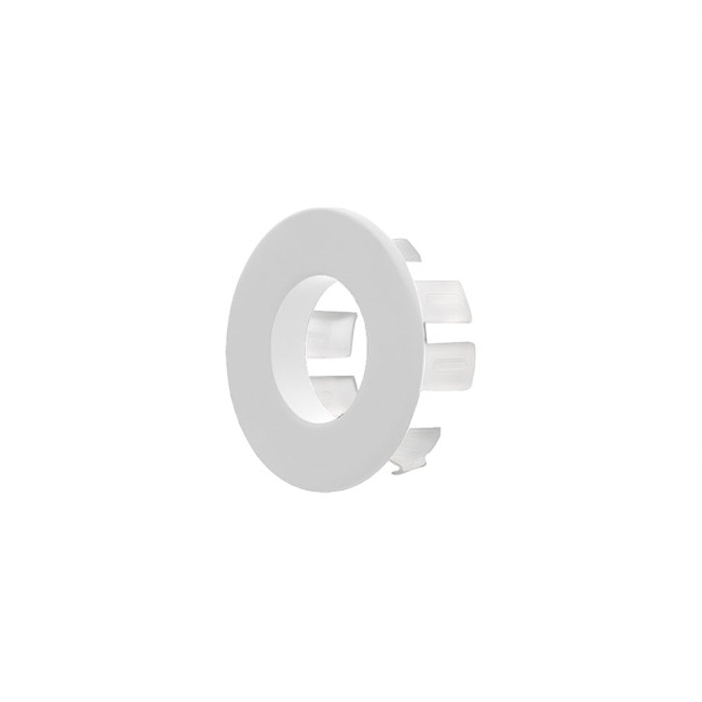 Ghiera forata troppopieno Rubiflux in ottone per lavabi e bidet foro diametro 24 0 28 mm - Bianco