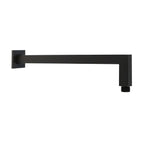 Braccio doccia squadrato in ottone 22x22mm nero