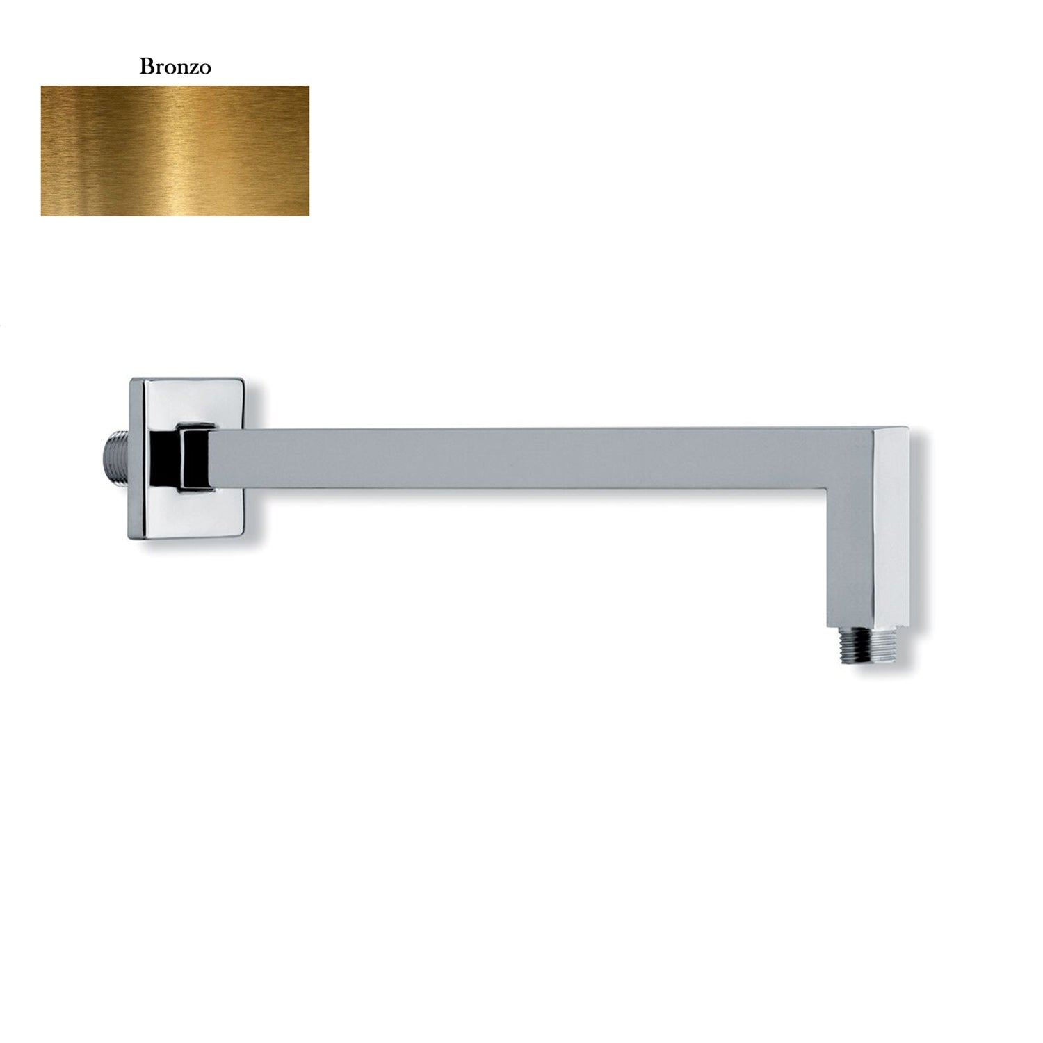 Braccio doccia squadrato in ottone 22x22mm bronzo