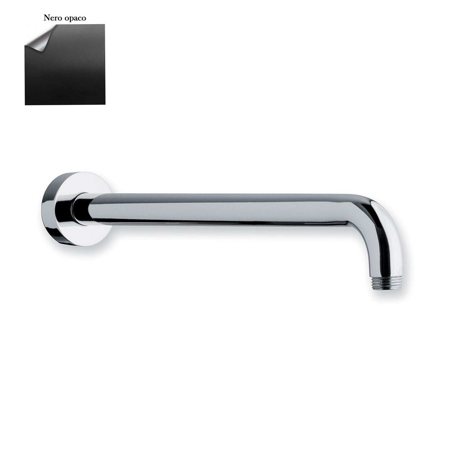 Braccio doccia lusso tondo in ottone lunghezza 350mm mm nero