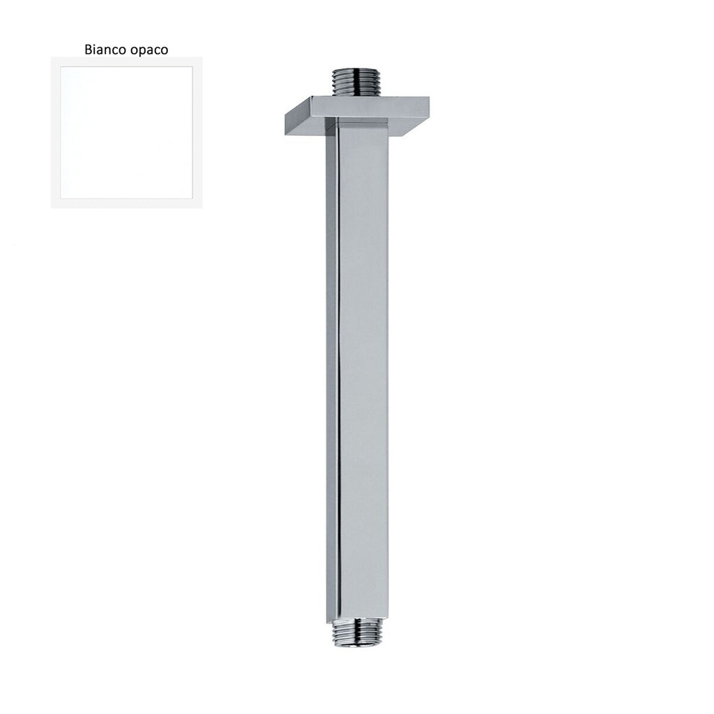 Braccio doccia a soffitto 22x22mm lunghezza 200mm bianco opaco