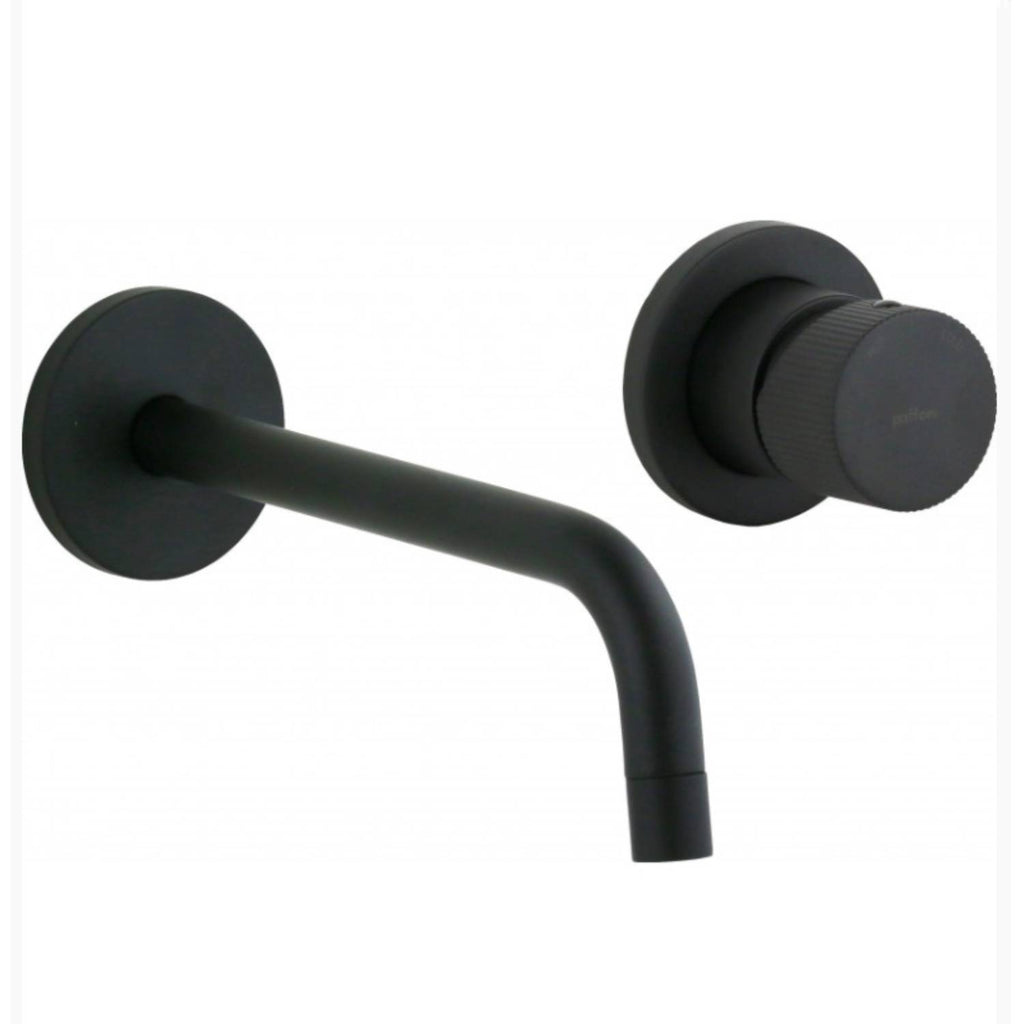 Miscelatore Lavabo modello JO007NO70 ad incasso con piastra e bocca 245 Mm Nero Opaco