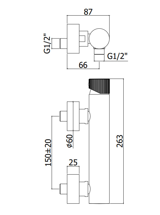 Miscelatore Doccia Esterno modello JO168NO Paffoni Senza Set Doccetta Nero Opaco