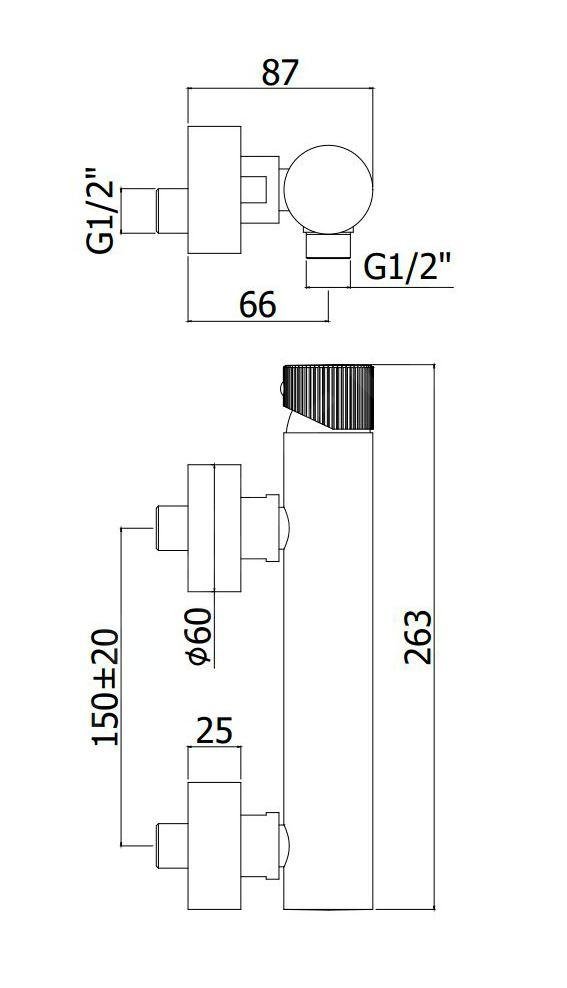 Miscelatore doccia esterno con doccetta modello JO168DCR Paffoni cromo