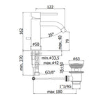 Miscelatore lavabo con scarico Paffoni Light in ottone cromato