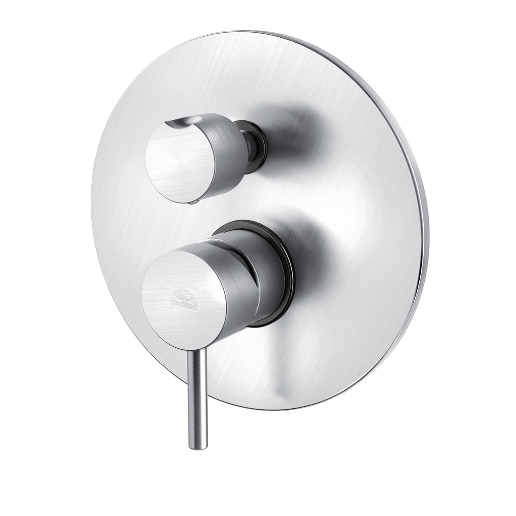 Miscelatore incasso con deviatore meccanico con 2 uscite Paffoni Light in ottone effetto satinato