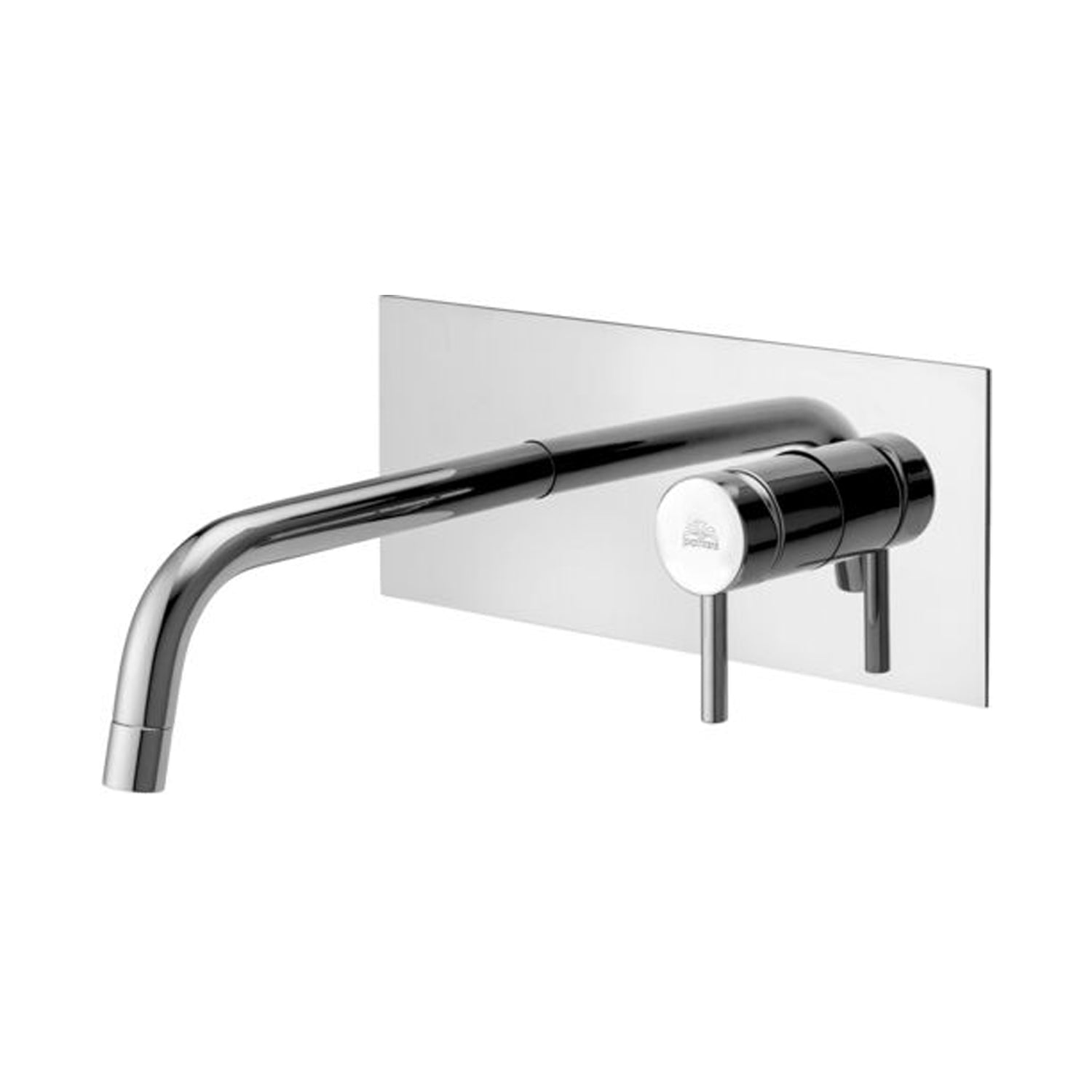 Miscelatore lavabo incasso con piastra in acciaio e bocca a muro 248 mm Paffoni Light Cromato