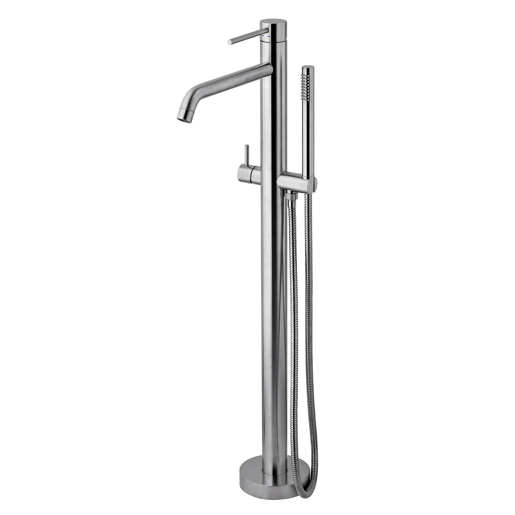 Miscelatore vasca-doccia a pavimento Paffoni Light in ottone effetto satinato
