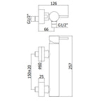 Miscelatore doccia esterno con supporto a muro e doccetta Paffoni Light cromato
