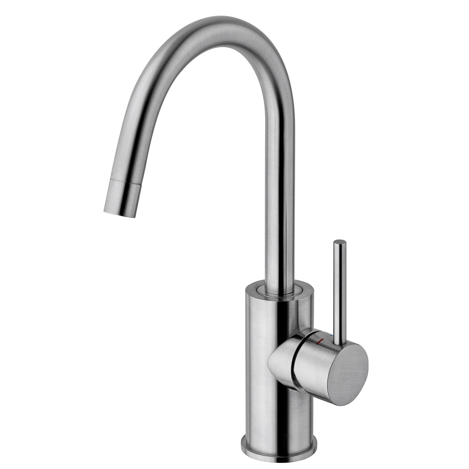 Miscelatore lavabo con canna orientabile senza scarico Paffoni Light ottone effetto satinato