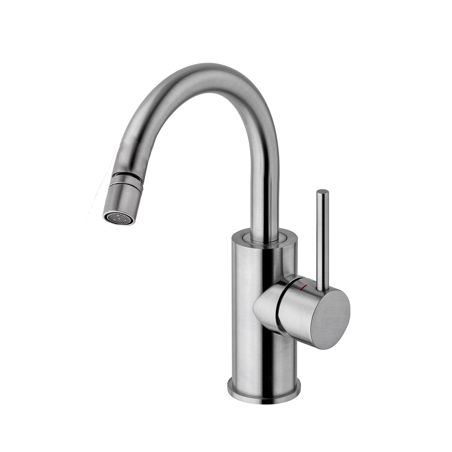 Miscelatore bidet in ottone senza scarico con canna orientabile Paffoni Light  effetto satinato
