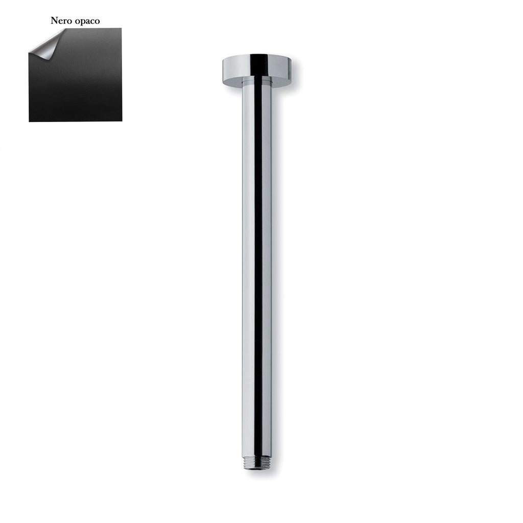 Braccio doccia a soffitto tondo 23mm x 200mm nero