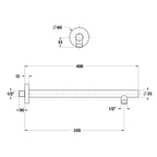 Braccio doccia lusso tondo diametro 25mm nichel