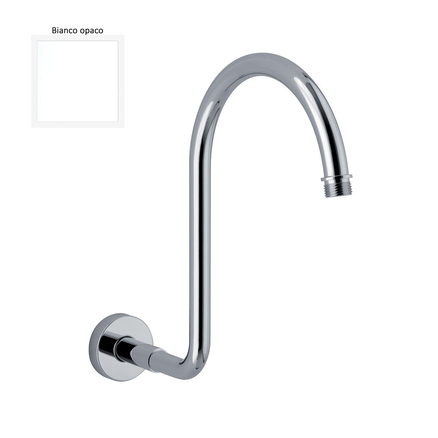 Braccio doccia lusso diametro 18 mm bianco opaco