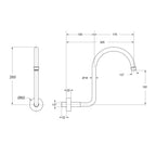 Braccio doccia lusso diametro 18 mm in ottone nero
