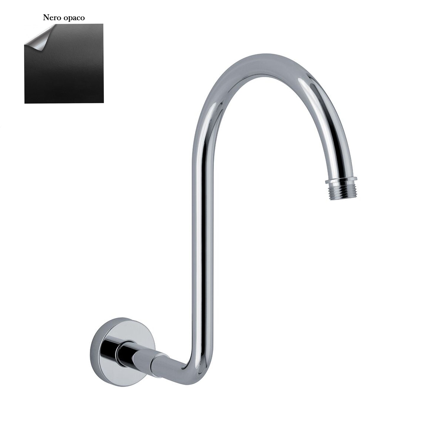 Braccio doccia lusso diametro 18 mm in ottone nero