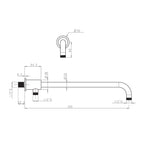 Braccio doccia diametro 20 mm con deviatore in ottone