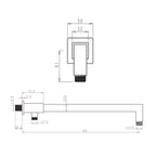 Braccio doccia 25x25mm con deviatore in ottone