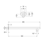 Braccio doccia lusso ovale in ottone lunghezza 350mm