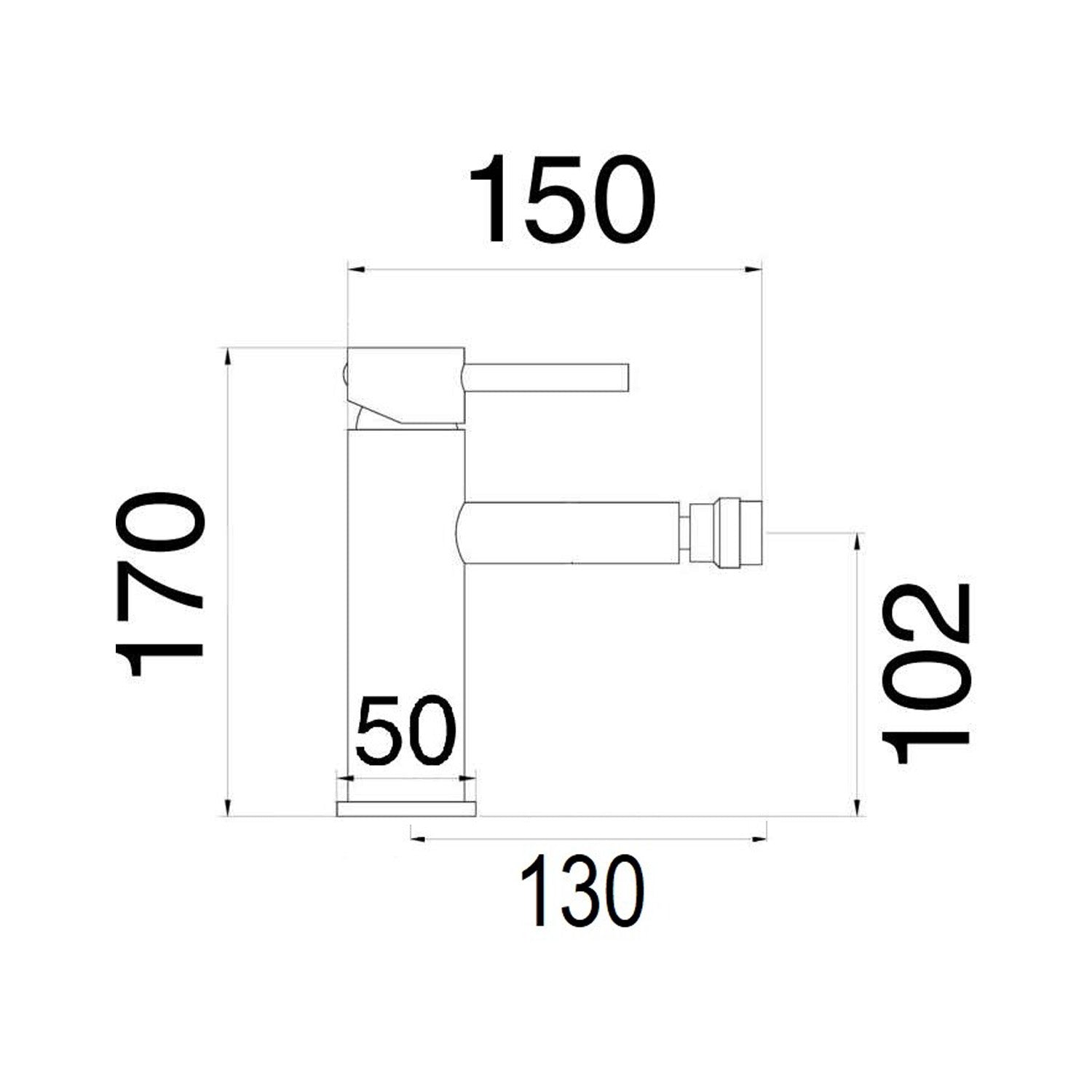 Miscelatore bidet serie Moon in ottone cromato