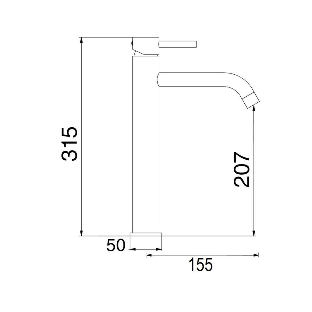 Miscelatore lavabo alto serie Moon in ottone cromato