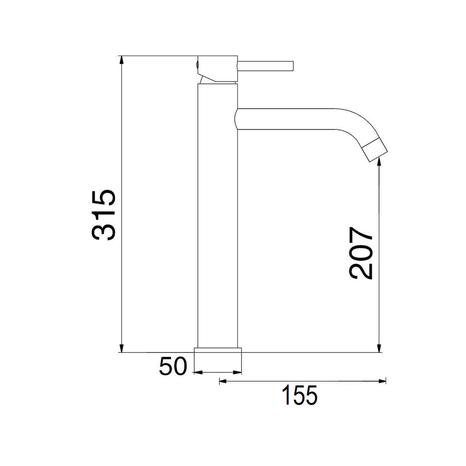 Miscelatore lavabo alto serie Moon in ottone cromato