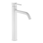 Miscelatore lavabo alto serie Moon in ottone bianco opaco