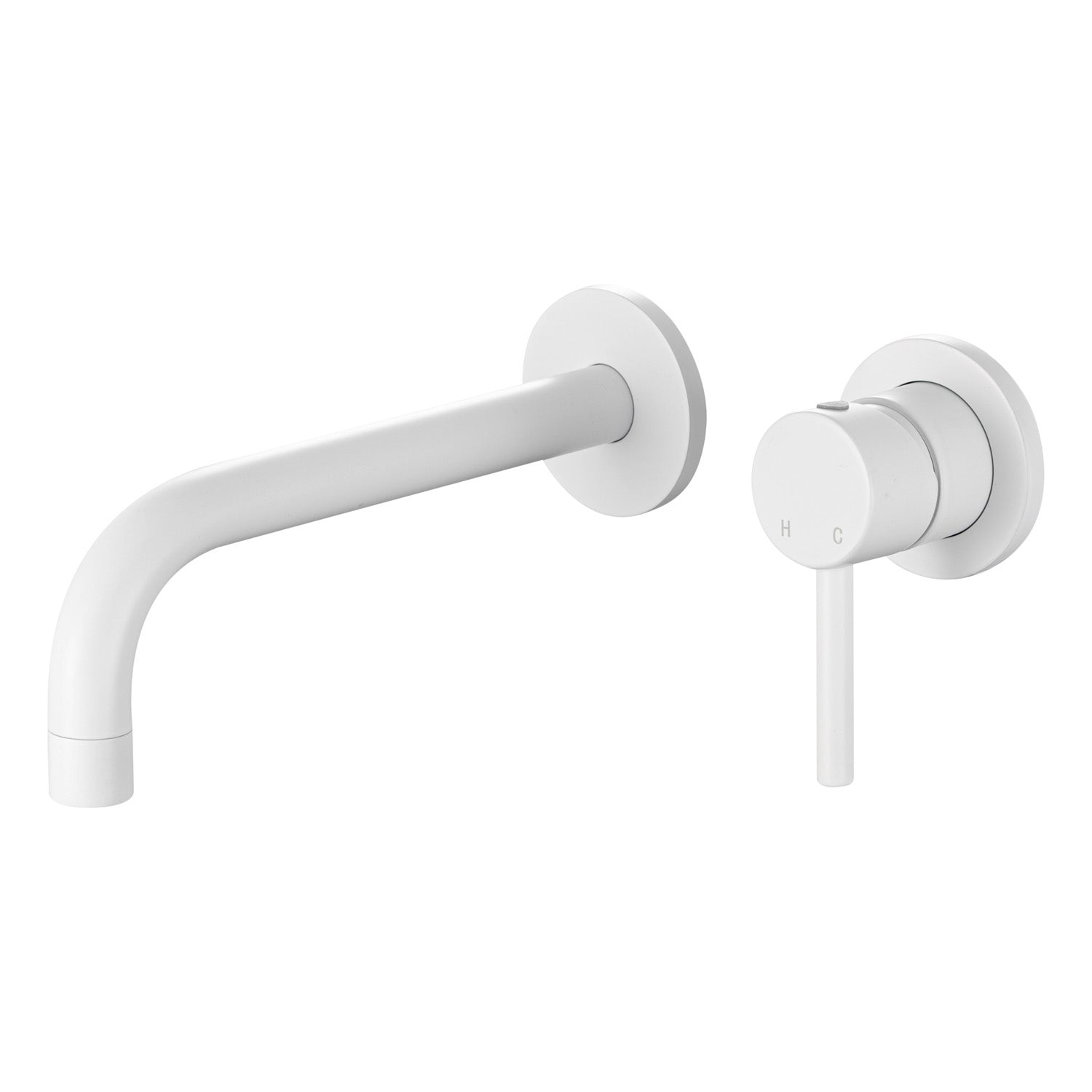 Coppia di miscelatori per lavabo incasso e bidet serie Moon in ottone bianco opaco