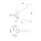 Miscelatore lavello a muro con leva clinica e canna tubo dritta modello Nettuno di Paffoni - Cromato
