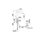 Set di rubinetti da bagno Lavabo e Bidet con scarico e Vasca con set Doccia finitura  cromata collezione LOGOS+ di Mamoli Rubinetterie